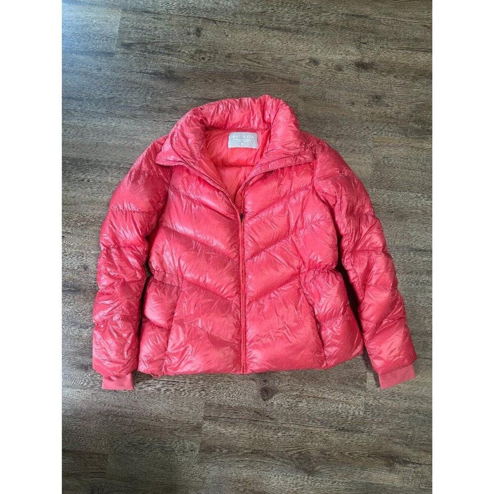 Athleta Lofty Goose Down Coat Womens XS Jacket Red Puffer Lightweight